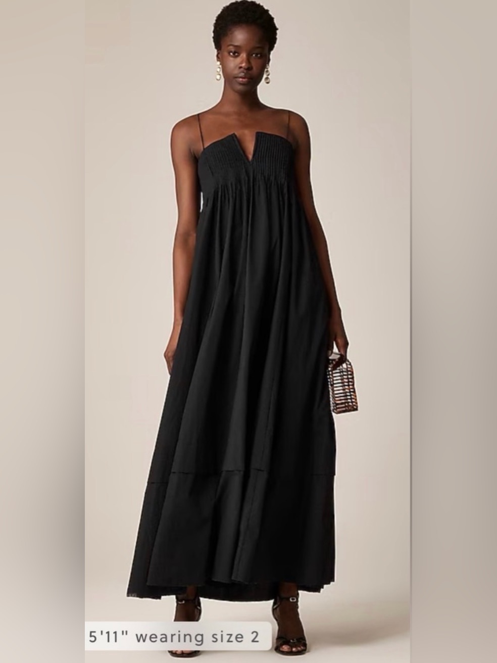 J.Crew Collection Strapless Notched Maxi Dress In Black